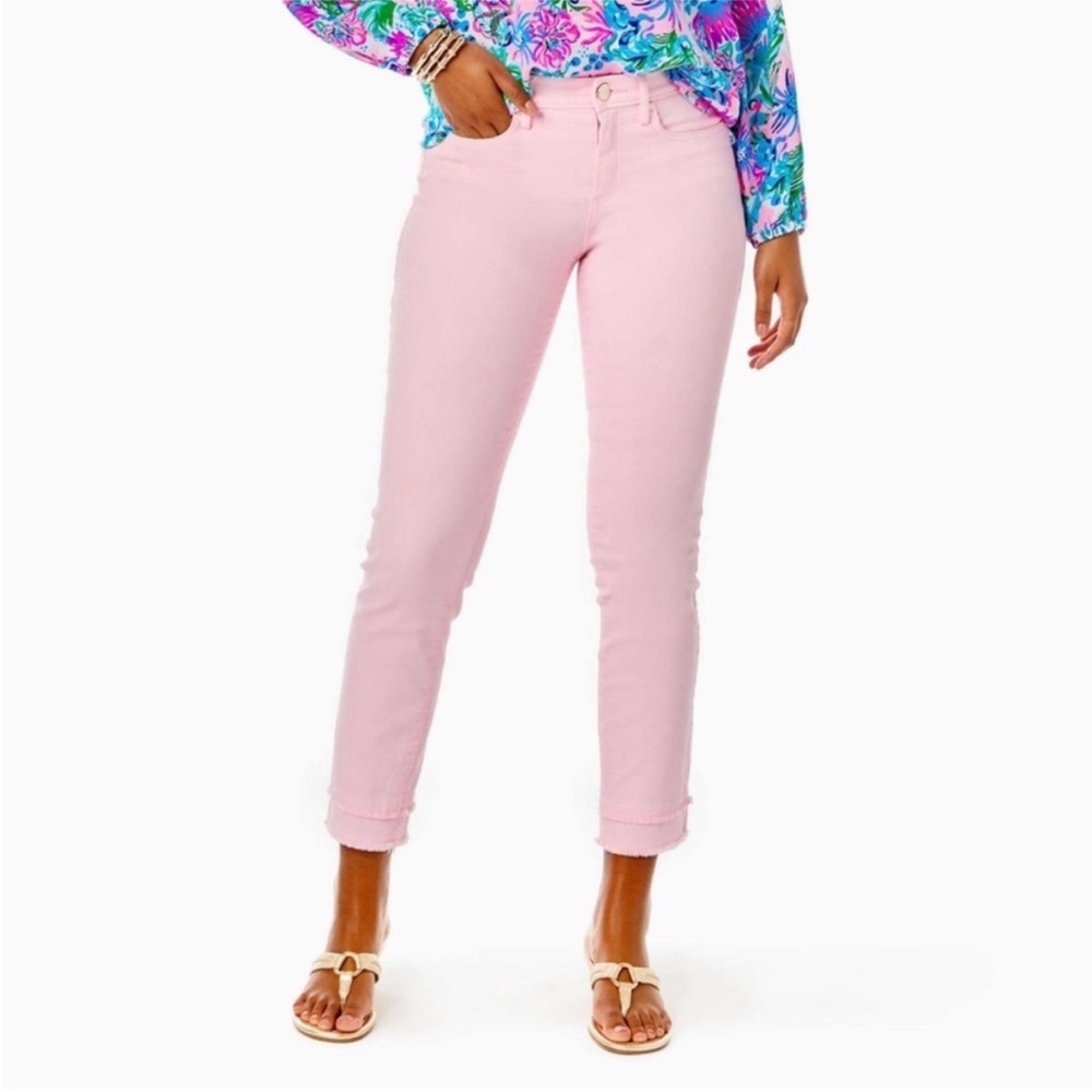 Lilly Pulitzer - South Ocean High Rise Calla Lilly Pink Jeans